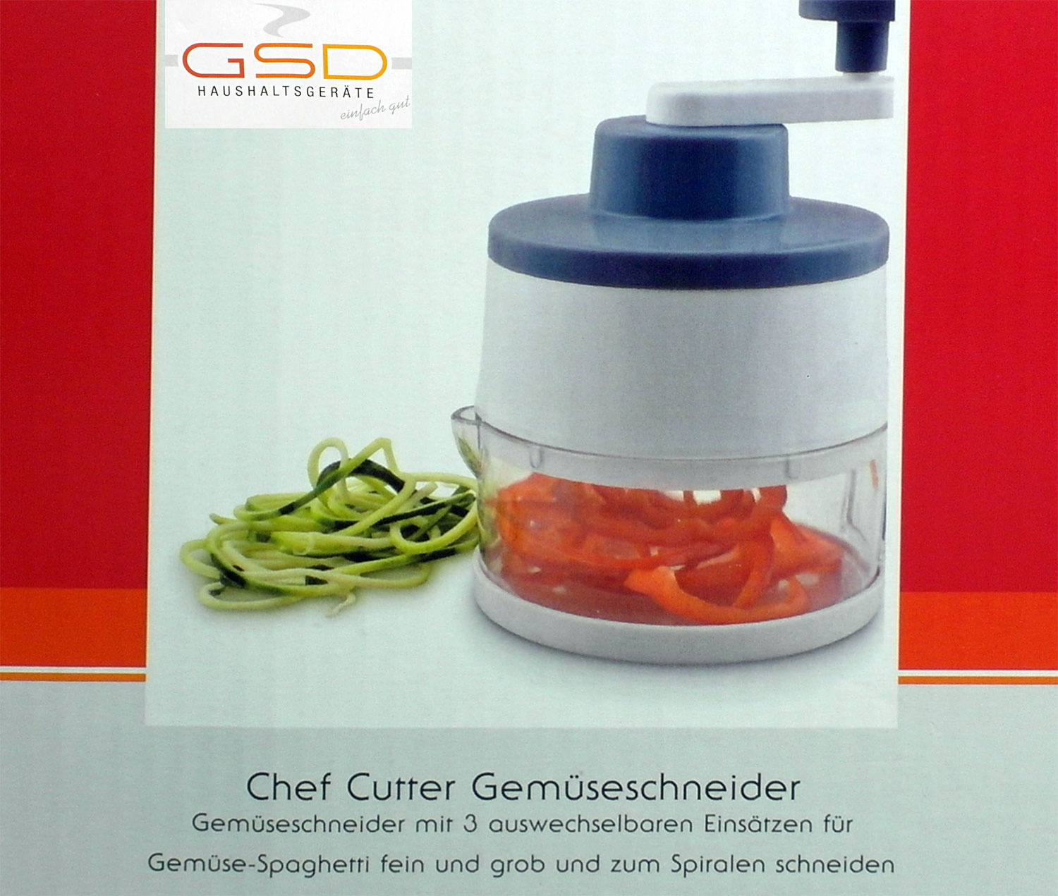 GSD Spiralschneider Gemüseschneider Gemüsespaghetti Chef Cutter Spaghetti  von Famberg Versand