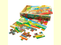 Bild für Bino Kinder Puzzle Verkehrsmittel 4 Holzpuzzle Fahrzeuge Neu