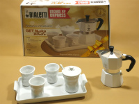 Bild für Bialetti Espressokocher Set Moka Express Tablett, 3 Becher, Zuckerdose, Löffel